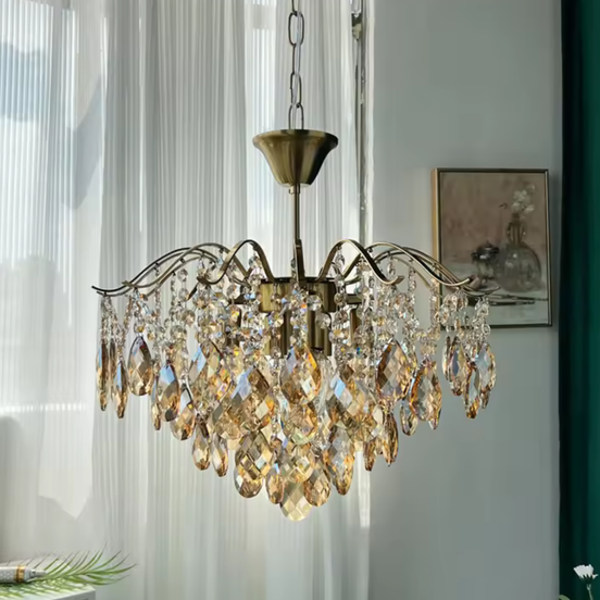 Crystal LED Hanging Ceiling Pendant Chandelier Light for Living Room