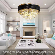 5 Tier Round Crystal Ceiling Chandelier Light for Living Room Bedroom