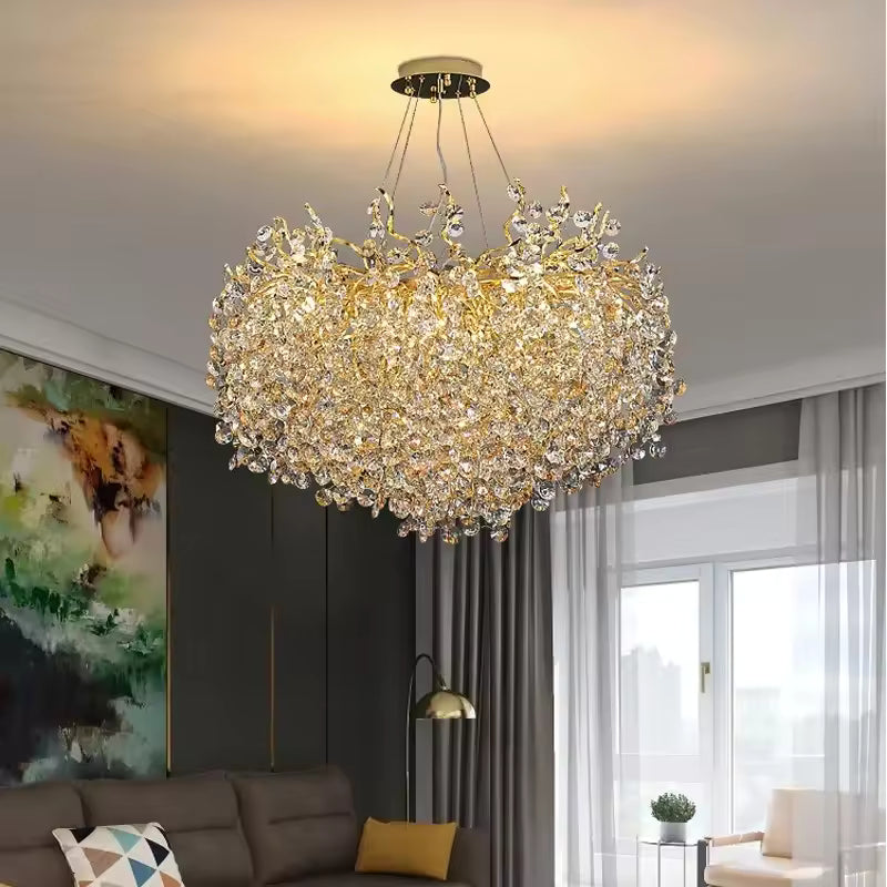 Crystal LED Hanging Ceiling Chandelier Light for Dining Living Bedroom