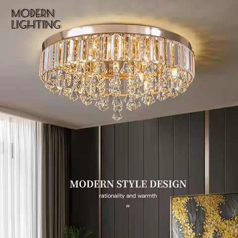 Crystal LED Ceiling Pendant Chandelier Light for Dining Room Living Room