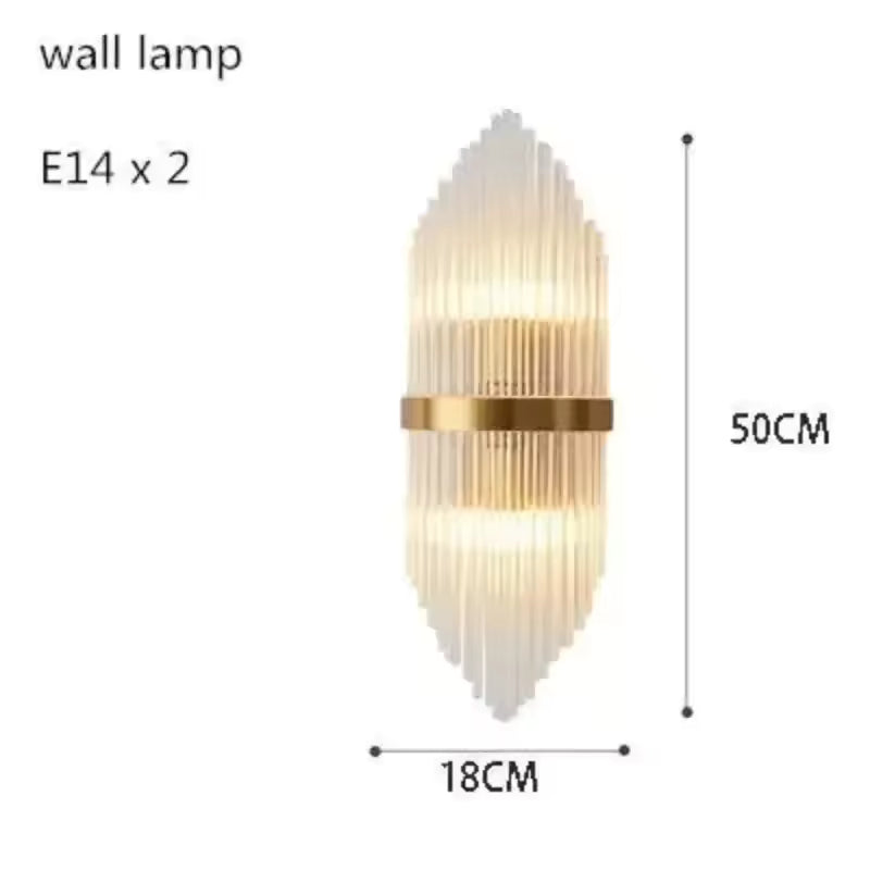 Wave Edge Crystal LED Hanging Ceiling Chandelier Light for Living Room
