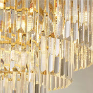 Inverted Tier Crystal LED Hanging Ceiling Chandelier Light for Living Room
