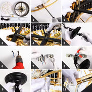 5 Tier Round Crystal Ceiling Chandelier Light for Living Room Bedroom