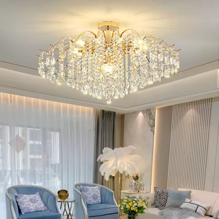 Modern Crystal LED Ceiling Chandelier Light for Living Room Bedroom