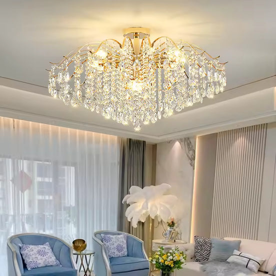 Modern Crystal LED Ceiling Chandelier Light for Living Room Bedroom