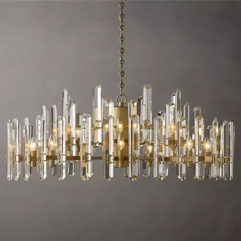Minimalist Circular Crystal LED Hanging Ceiling Chandelier Light for Dining Room