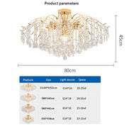 Modern Crystal LED Ceiling Chandelier Light for Living Room Bedroom