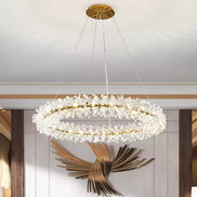 Ring Crystal LED Hanging Ceiling Chandelier Light for Living Room